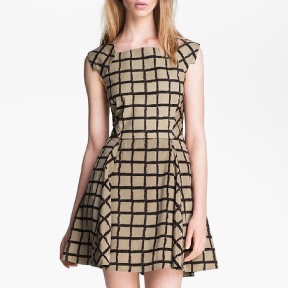 Rag & Bone Lori windowpane check fit & Flair dress - Picture 1 of 7
